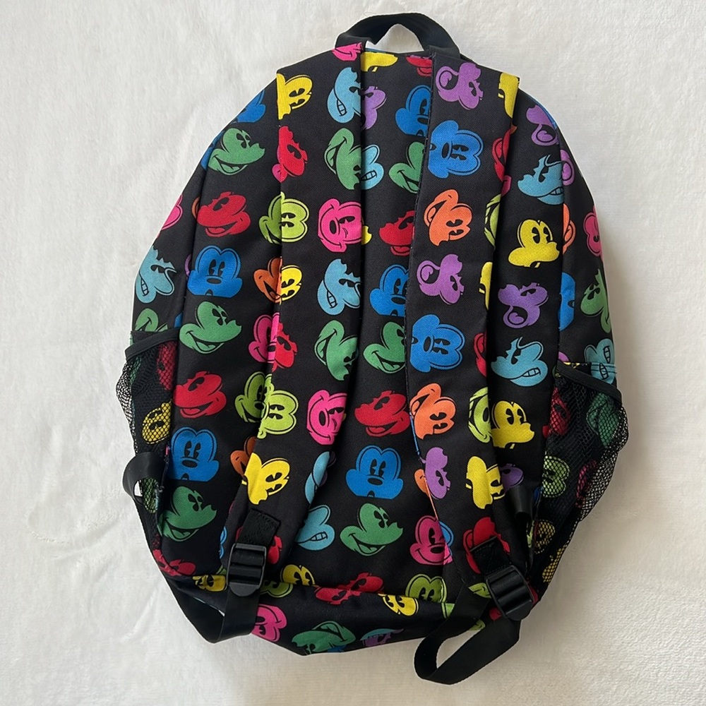 Walt Disney World black backpack w multi color Mickeys - Picture 2 of 10